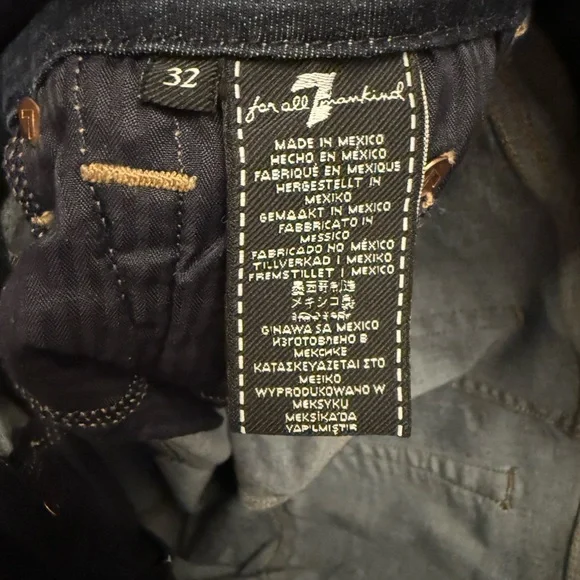 7 For All Mankind Dark Blue Flare Jeans - Picture 6 of 6